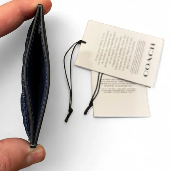 Coach - NWT - Gorgeous Denim, Blue Quilted Card Holder - Picture 7 of 7